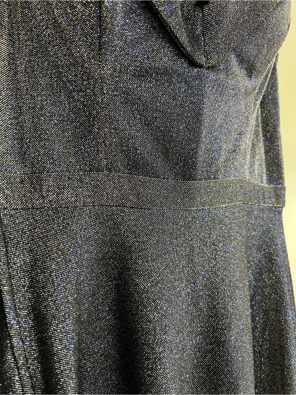 Off-Shoulder Navy Blue Sparkle Evening Gown - size 36 - Picture 8 of 8